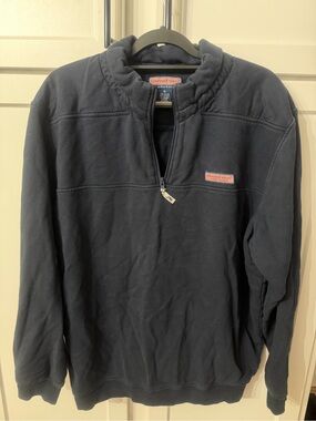 Vineyard Vines Navy Quarter-Zip Fleece Pullover